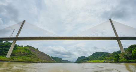 Centennial Bridge, Puente Centenario, crossing the Panama Canal. It was built to augment the Bridge...