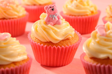 PINK TEDDY BEAR CUPCAKES