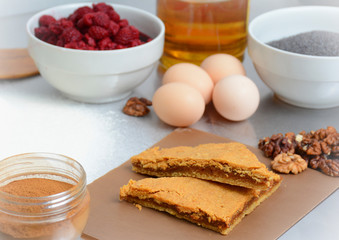 for tea, pieces of delicious pie, kitchen atmosphere