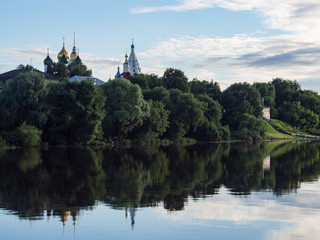 View of Oka river in Kolomna,Russia at sunset 