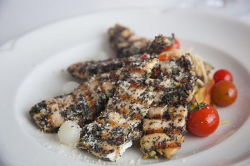 grilled chicken with poppy seeds