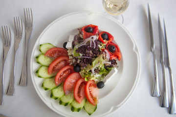 salad with tomatoes and cucumbers