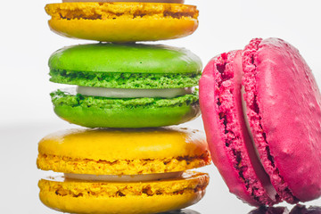 Colorful French sweet Macaroons dessert cake