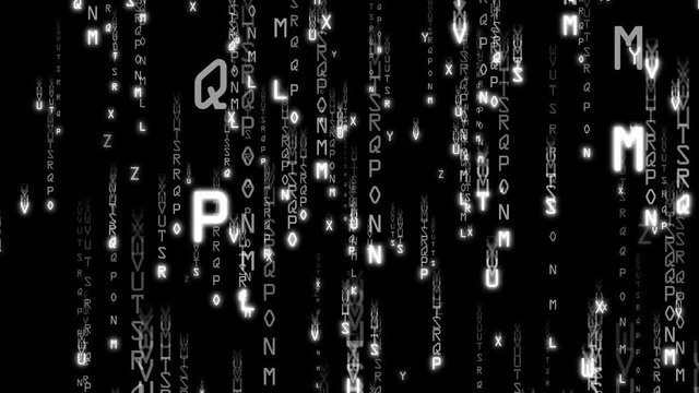 コード　アルファベット　白
