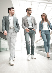 group of business people in the office hall