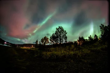 Foto auf Glas Northern lights in Norway © Michael Bogner
