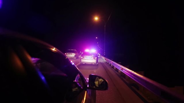 Flashing police lights