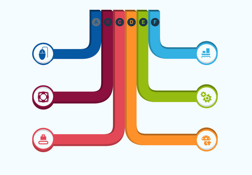 3D Tree Timeline Infographic Layout