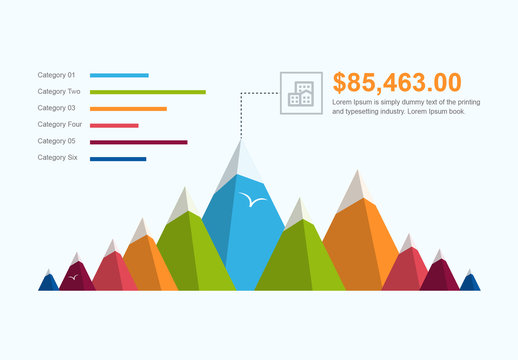 3D Mountain Range Infographic Layout