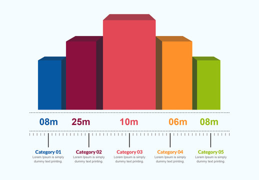 3D Bar Graph Infographic Layout
