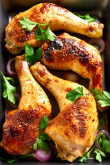 Roasted chicken legs