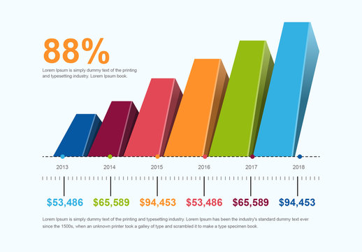 3D Bar Graph Infographic Layout