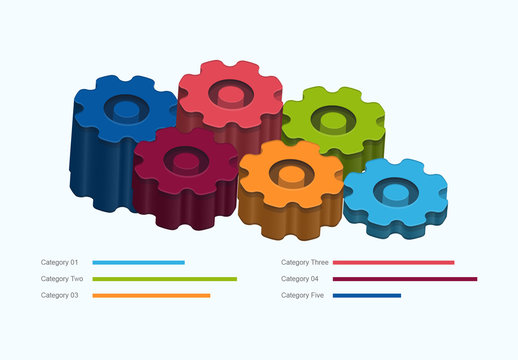 3D Gear Infographic Layout