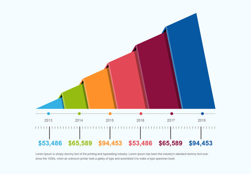 3D Timeline and Graph Infographic Layout