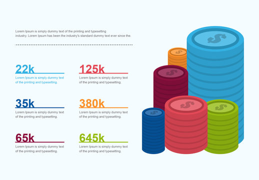 3D Coin Infographic Layout