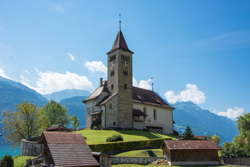 Fototapeta na wymiar englisch-reformierte Kirche Brienz West, Brienz, Berner Oberland / Schweiz