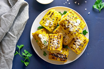 Roasted corn on the cob