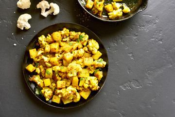 Cooked cauliflower with potatoes