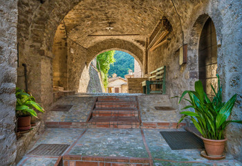 Fototapeta na wymiar Scheggino, idyllic village in the Province of Perugia, in the Umbria region of Italy.