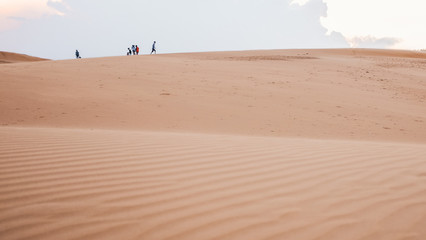 Fototapeta na wymiar Tourists at the sand dunes in Mue Ne, Vietnam