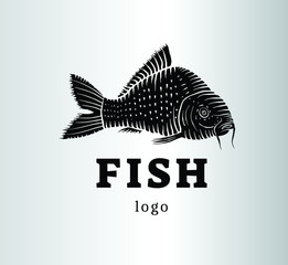 Cart logotype - vector fish illustration