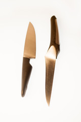 Knives composition on white background