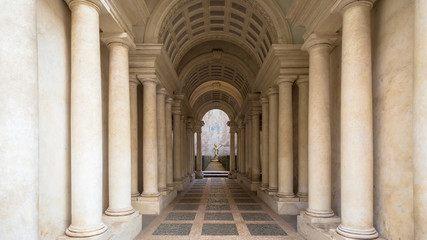 Fototapeta na wymiar Luxury palace with marble columns in Rome
