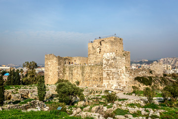 Tourists enjoying the ruins of Byblos in Lebanon