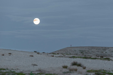 man and the moon