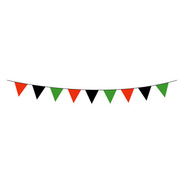 Kwanzaa Bunting Banner - Bunting banner in red, black, and green colors of Kwanzaa