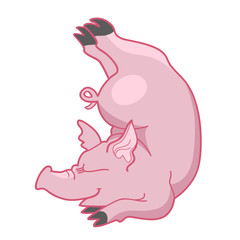 Happy yoga pink pig