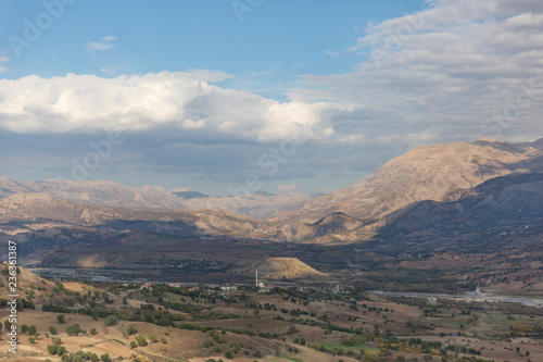 View Of A Wide Area Full Of Fields And Small Mountains With