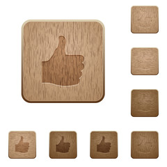 Thumbs up wooden buttons