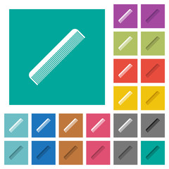 Simple comb square flat multi colored icons