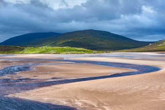 Strait Kyle of Durness at low tide, Durness, Sutherland, Highlands, Scotland, United Kingdom, Europe