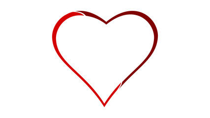 Heart cutted into two parts. Different shades of red. Red heart as a sign of love. Red   graphic for a banner, an advertisement or a website. Graphics for a valentine card.