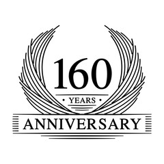 160 Years Anniversary Set. 160th Celebration Logo Collection. Vector and illustration. 
