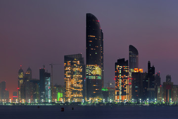 Skyscrapers in the evening, Abu Dhabi, United Arab Emirates