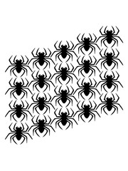 cool viele reihen muster spinne logo design ekelig horror halloween gruselig insekt krabbeln beine umriss