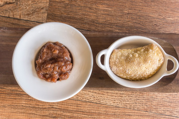 Delicious banana deserts, cake, ice cream, creme brulee and banana sweet