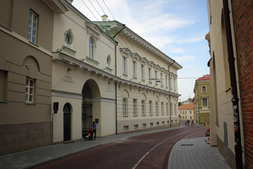 Fototapeta premium Old cozy streets of Vilnius, Lithuania