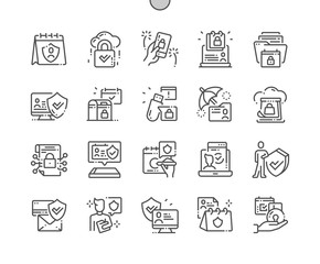 International Data Protection Day Well-crafted Pixel Perfect Vector Thin Line Icons 30 2x Grid for Web Graphics and Apps. Simple Minimal Pictogram