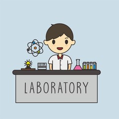 Student learning science in laboratory
