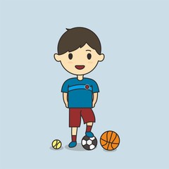 Student learning sports vector illustration 