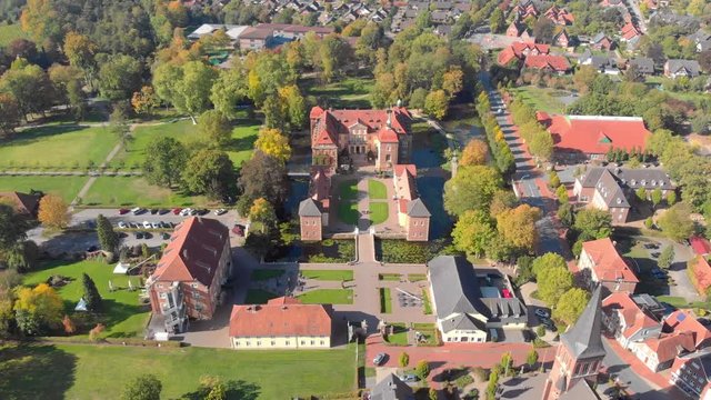 Germany: Church and city from the air.