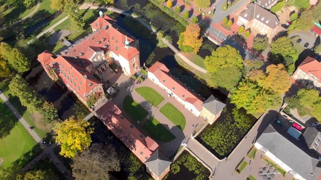 Germany: Church and city from the air.