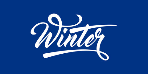 Winter calligraphic text