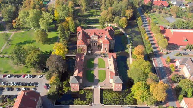 Germany: Church and city from the air.