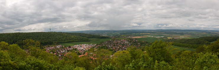 Fototapeta na wymiar View from Plesse Burg in Germany