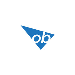 initial two letter ob negative space triangle logo